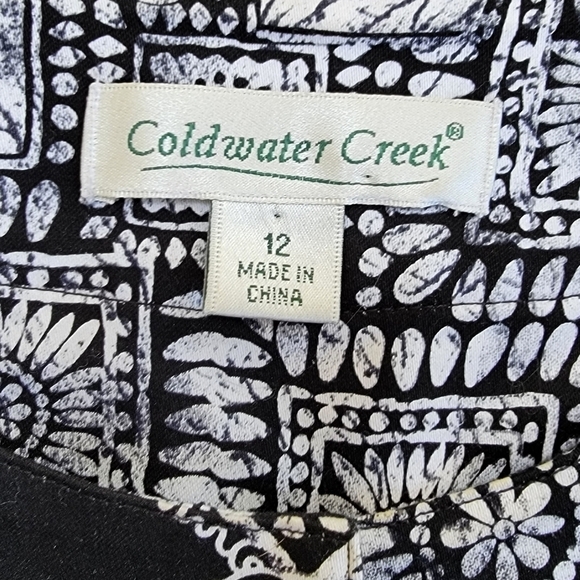 Coldwater Creek Batik Like Print 3/4 Sleeve Lined Jacket Size 12 EUC - Picture 3 of 10
